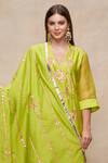 Gulabo by Abu Sandeep_Green Chanderi Embellished Gota Dupatta  _Online_at_Aza_Fashions