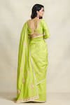 Shop_Gulabo by Abu Sandeep_Green Chanderi Embellished Gota Saree _at_Aza_Fashions