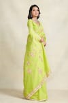 Shop_Gulabo by Abu Sandeep_Green Chanderi Embellished Gota Saree _Online_at_Aza_Fashions