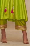 Shop_Gulabo by Abu Sandeep_Green Chanderi Embellished Gota Border Pant  _at_Aza_Fashions