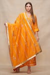 Buy_Gulabo by Abu Sandeep_Yellow Chanderi Embellished Gota Dupatta  _at_Aza_Fashions