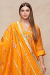 Gulabo by Abu Sandeep_Yellow Chanderi Embellished Gota Dupatta  _Online_at_Aza_Fashions