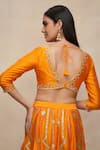 Gulabo by Abu Sandeep_Yellow Chanderi Embellished Gota 8 Kali Lehenga  _Online_at_Aza_Fashions