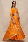 Shop_Gulabo by Abu Sandeep_Yellow Chanderi Embellished Gota 8 Kali Lehenga  _Online_at_Aza_Fashions