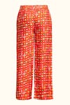 Buy_Gulabo by Abu Sandeep_Red Linen Digital Printed Botanic Pant  _Online_at_Aza_Fashions