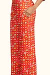 Shop_Gulabo by Abu Sandeep_Red Linen Digital Printed Botanic Pant  _Online_at_Aza_Fashions