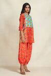 Buy_Gulabo By Abu Sandeep_Red Chanderi Digital Printed Botanic Afghani Salwar  _Online_at_Aza_Fashions