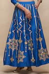 Buy_Gulabo by Abu Sandeep_Blue Chanderi Embroidered Gota Flared Lehenga Skirt  _Online_at_Aza_Fashions