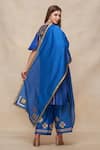 Shop_Gulabo by Abu Sandeep_Blue Chanderi Embroidered Gota Dupatta  _at_Aza_Fashions