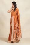 Gulabo by Abu Sandeep_Orange 100% Pure Chanderi Silk Embroidery Gota Saree _Online_at_Aza_Fashions