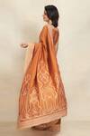 Shop_Gulabo by Abu Sandeep_Orange 100% Pure Chanderi Silk Embroidery Gota Saree _Online_at_Aza_Fashions