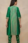 Shop_Gulabo by Abu Sandeep_Green Chanderi Embroidery Gota Round Neck Tunic  _at_Aza_Fashions