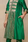 Buy_Gulabo by Abu Sandeep_Green Chanderi Embroidery Gota Round Neck Tunic  _Online_at_Aza_Fashions