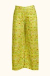 Gulabo by Abu Sandeep_Green Linen Print Geometric Pant  _Online_at_Aza_Fashions