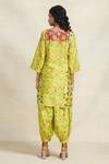 Shop_Gulabo By Abu Sandeep_Green Chanderi Print Geometric Salwar  _at_Aza_Fashions