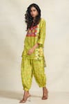 Shop_Gulabo By Abu Sandeep_Green Chanderi Print Geometric Salwar  _Online_at_Aza_Fashions