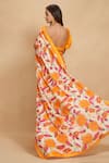 Shop_Gulabo by Abu Sandeep_Orange Chanderi Digital Printed Kadam Saree _at_Aza_Fashions