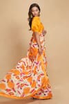 Gulabo by Abu Sandeep_Orange Chanderi Digital Printed Kadam Saree _Online_at_Aza_Fashions