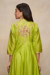 Gulabo by Abu Sandeep_Green Chanderi Embellished Gota Band U Yoke Anarkali  _at_Aza_Fashions