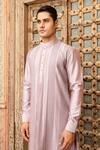 Buy_Abkasa_Purple Silk Amethyst Pintucked Kurta And Pant Set _Online_at_Aza_Fashions