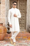 Buy Abkasa White Modal Satin Embroidery Floral Abyan Kurta With Pant at Aza Fashions Buy_Abkasa_White Modal Satin Embroidery Floral Abyan Kurta With Pant _at_Aza_Fashions