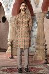 Buy_Abkasa_Brown 100% Cotton Print Mandala Auburn Kurta With Pant  _at_Aza_Fashions
