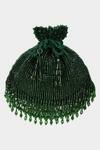 Buy_Aanchal Sayal_Emerald Green Crystal Ivy Tassel Embroidered Potli_at_Aza_Fashions