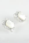 Buy_Zaza By Somya_White Pearls, Stones Mother Of Royal Highness Stud Earrings _at_Aza_Fashions