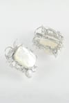 Buy_Zaza By Somya_White Pearls, Stones Mother Of Royal Highness Stud Earrings _Online_at_Aza_Fashions