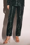 Shop_B'Infinite_Green Sequined Lycra Embroidered Dazzling Blazer And Pant Set 