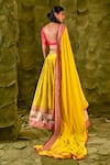 Shop_Latha Puttanna_Yellow Chintamani Silk Embroidered Zari Sweetheart Nadini Lehenga Set _at_Aza_Fashions