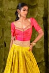 Buy_Latha Puttanna_Yellow Chintamani Silk Embroidered Zari Sweetheart Nadini Lehenga Set _Online_at_Aza_Fashions