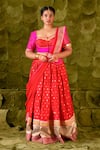 Buy_Latha Puttanna_Pink Chintamani Silk Embroidered Zari Sweetheart Nadini Beaten Lehenga Set _Online_at_Aza_Fashions