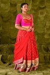 Latha Puttanna_Pink Chintamani Silk Embroidered Zari Sweetheart Nadini Beaten Lehenga Set _at_Aza_Fashions