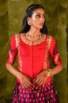 Buy_Latha Puttanna_Red Chintamani Embroidered Tape Round Tangi Lehenga Set _Online_at_Aza_Fashions