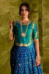 Buy_Latha Puttanna_Blue Chintamani Embroidered Tangi Gota And Bead Lehenga Set _Online_at_Aza_Fashions