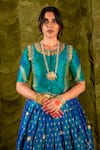 Shop_Latha Puttanna_Blue Chintamani Embroidered Tangi Gota And Bead Lehenga Set _Online_at_Aza_Fashions