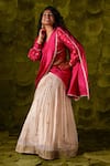 Latha Puttanna_Off White Chintamani Silk Embroidered Zari Attige Beaten Lehenga Set  _at_Aza_Fashions