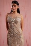 Shop_Roqa_Peach Net Embroidered Sequin Sheer Rosa Crystal Mermaid Gown _at_Aza_Fashions