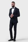 Buy_Raghavendra Rathore Jodhpur_Black Wool Embroidery Sequin The Dew Drop Tuxedo _at_Aza_Fashions