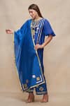 Buy_Gulabo by Abu Sandeep_Blue Chanderi Embroidered Gota Dupatta  _at_Aza_Fashions