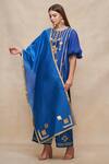 Gulabo by Abu Sandeep_Blue Chanderi Embroidered Gota Dupatta  _Online_at_Aza_Fashions