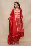 Buy_Gulabo by Abu Sandeep_Red Chanderi Embroidered Gota Dupatta  _at_Aza_Fashions
