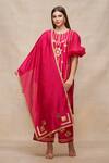 Buy Gulabo By Abu Sandeep Pink Chanderi Embroidered Gota Border Dupatta at Aza Fashions Buy_Gulabo By Abu Sandeep_Pink Chanderi Embroidered Gota Border Dupatta _at_Aza_Fashions