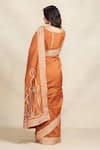 Shop_Gulabo by Abu Sandeep_Orange 100% Pure Chanderi Silk Embroidery Gota Saree _at_Aza_Fashions