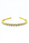 Buy_Foot Fuel_Gold Beads, Crystals Embellished Brooch Hairband _at_Aza_Fashions