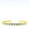 Shop_Foot Fuel_Gold Beads, Crystals Embellished Brooch Hairband _at_Aza_Fashions