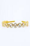 Shop_Foot Fuel_Gold Crystals Clear Studded Brooch Hairband _at_Aza_Fashions