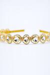 Foot Fuel_Gold Crystals Clear Studded Brooch Hairband _Online_at_Aza_Fashions