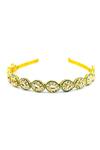 Buy_Foot Fuel_Gold Beads, Crystals, Stones Tear Drop Shaped Hairband _at_Aza_Fashions